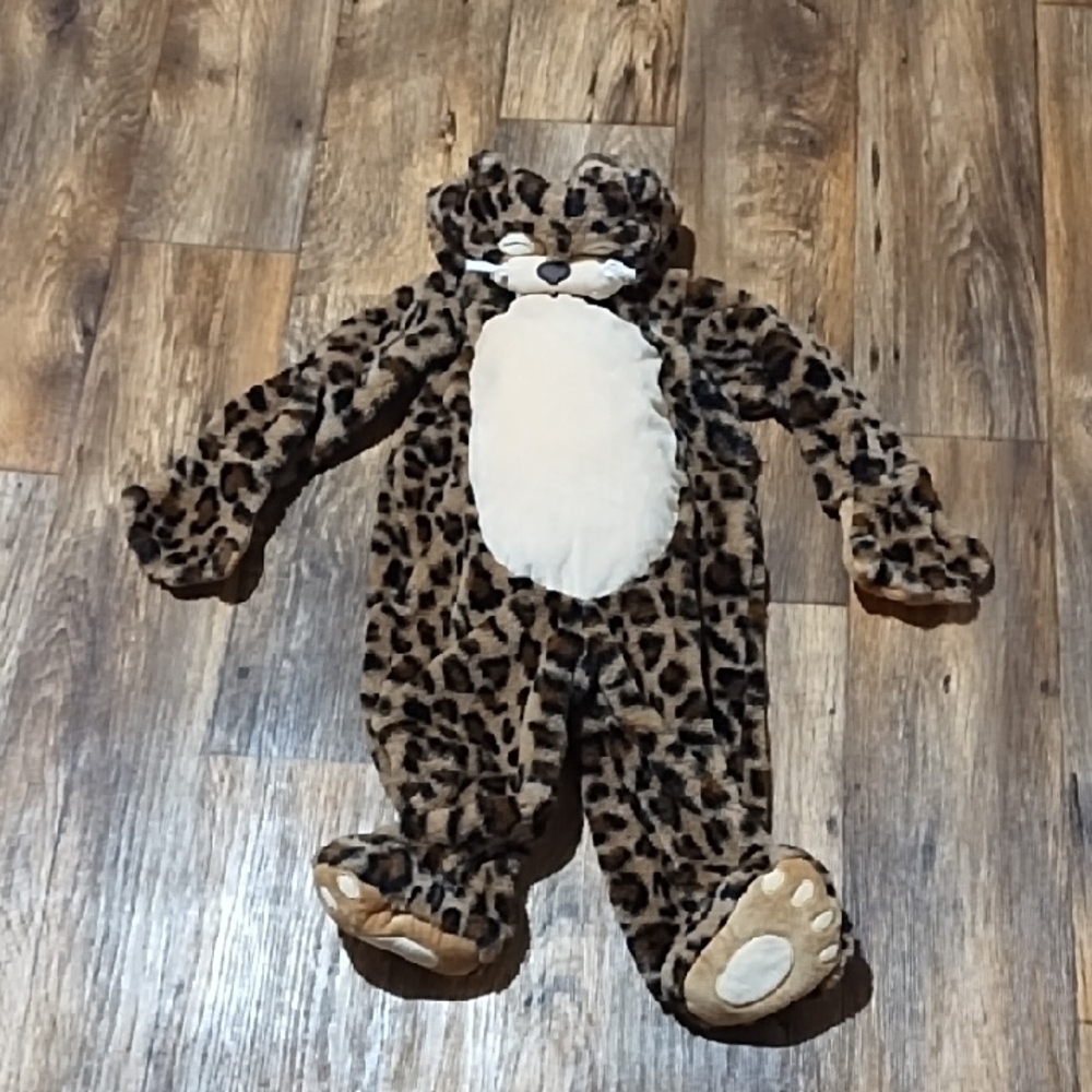 Leopard Print Fuzzy Sleepwear, Dress Up, Costume VGC 12/18 Months.